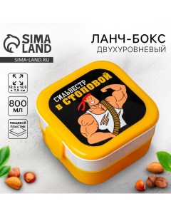 Ланч бокс двухуровневый Сильвестр в столовой 0 8 л Foodvibes