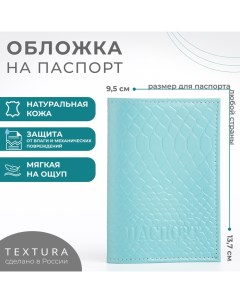 Обложка для паспорта цвет голубой Textura