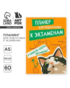 Планинг для подготовки к экзаменам А5 60 л Мягкая обложка Кот Artfox