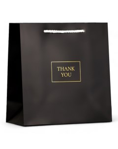 Пакет подарочный крафт "THANK YOU", фольгированный 22,5 х 23 х 10 см Upak land