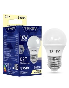 Лампа светодиодная 10 Вт G45 3000 К Е27 176 264В Tokov electric