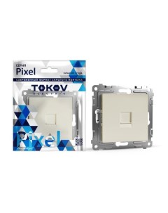 Розетка компьютерная Pixel мех 1 место RJ45 кат 5E бежевый TKE PX RC1 C02 Tokov electric