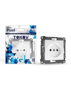 Розетка Pixel 1 м 16А IP20 без з к с зщ шторкой белый TKE PX R1SF C01 Tokov electric