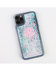 Чехол на телефона iPhone 11 PRO с блёстками внутри Flower 7 14 14 4 см Сима-ленд