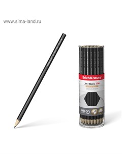 Карандаш чернографитный "Jet Black 100", HB, грифель d=2.2 мм, дерево, шестигранный, в тубусе Erichkrause