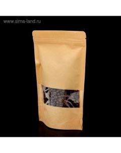 Пакет Zip-lock Крафт с прямоугольным окном 16 х 26 см Upak land