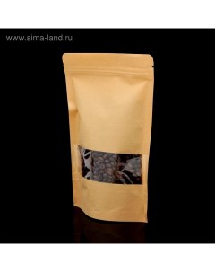 Пакет Zip-lock Крафт с прямоугольным окном 14 х 22 см Upak land