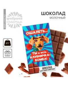 Шоколад молочный «Для самой бомбезной», 27 г. Фабрика счастья