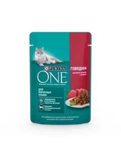 Влажный корм Purinа One для кошек говядина морковь 75 г Purina one