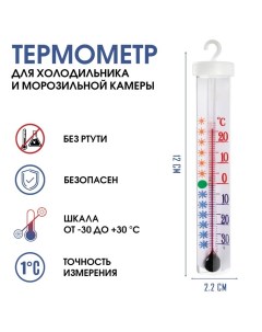 Термометр для холодильника и морозильной камеры "Айсберг", от -30°С до +30°С Take it easy