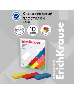 Пластилин 10 цветов 160 г Basic в картонной упаковке Erichkrause