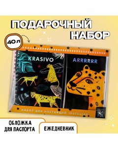 Подарочный набор Instastar: ежедневник 40л, паспортная обложка Artfox