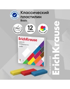 Пластилин 12 цветов 192 г в картонной упаковке Erichkrause