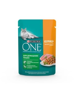 Влажный корм Purinа One для домашних кошек курица морковь 75г Purina one