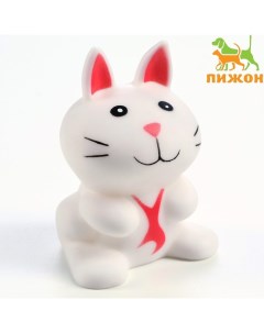 Игрушка пищащая "Кот" для собак, 8,5 см, белая Пижон