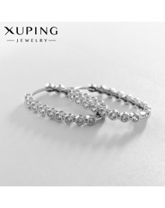 Серьги кольца переплетение красоты цвет белый в серебре d 2 5 см Xuping