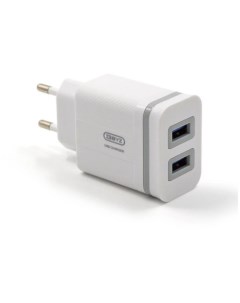 Сетевое зарядное устройство U26, 2 USB, 2.4 А, кабель microUSB, 1 м, белое Byz