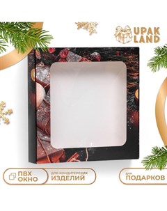 Коробка самосборная "Новогодние подарки", 16 х 16 х 3 см Upak land