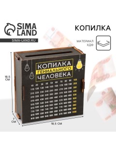 Копилка «Копилка гениального человека», 19 х 18 х 8 см. Сима-ленд