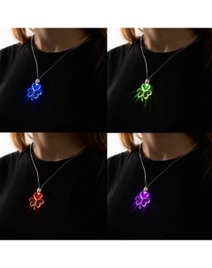 Светодиодный кулон Клевер 60 см батарейки свечение мульти RGB Luazon lighting