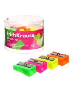 Точилка 1 отверстие "EasySharp" Neon, пластиковая, МИКС Erichkrause