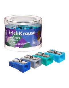 Точилка 1 отверстие "EasySharp" Ice Metallic, пластиковая, МИКС Erichkrause