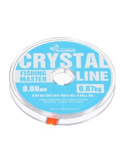 Леска монофильная Fishing Master CRYSTAL, диаметр 0.08 мм тест 0.87 кг, 30 м Allvega