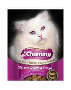 Влажный корм для кошек, мясное ассорти в соусе, пауч, 85 г Chammy