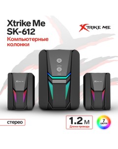 Компьютерные колонки SK 612 2х3 Вт 5 Вт USB подсветка чёрные Xtrike me