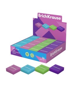 Ластик Color Ice 32 х 32 х 10 мм эко ПВХ микс Erichkrause