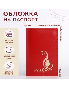 Обложка для паспорта, цвет красный Rst