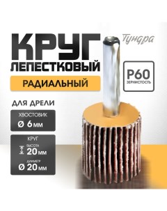 Круг лепестковый радиальный, 20 х 20 х 6 мм, Р60 Tundra