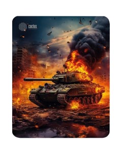 Коврик для компьютерной мыши Burning tank игровой 300 250 3мм рис горящий танк Cactus