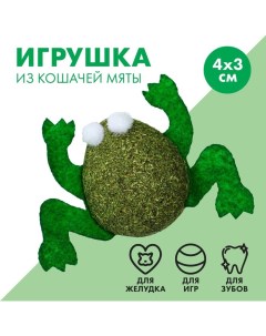 Игрушка для кошек «Лягушка» из кошачьей мяты, 4 х 3 см Пушистое счастье