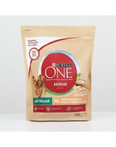 Сухой корм ONE Моя собака непоседа курица рис 600 г Purina