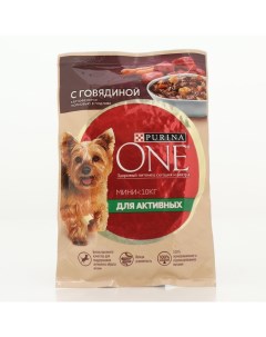 Влажный корм mini для активных собак говядина картофель в подливе 85 г Purina one