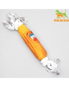 Игрушка на канате "Кукуруза" для собак, 30 см (кукуруза 14 см) Пижон