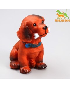 Игрушка пищащая большая "Пёс с косточкой" для собак, 15 см Пижон