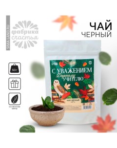 Подарок учителю чай чёрный Дорогому учителю вкус мята 50 г Фабрика счастья