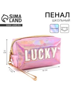 Пенал школьный «1 сентября: Lucky», иск. кожа, 18 х 10 х 7 см, розовый цвет Artfox study