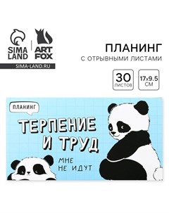 Планер с отрывными листами «Панда», мягкая обложка, 30 листов Artfox