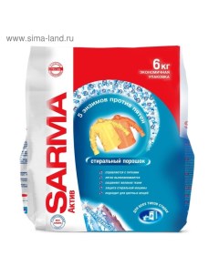 Стиральный порошок Active Горная свежесть универсальный 6 кг Sarma