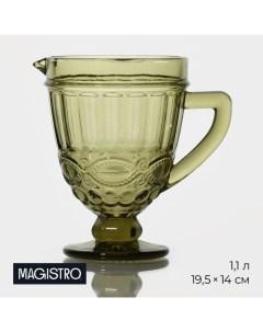 Кувшин для воды стеклянный Ла Манш 1 1 л 14 19 5 см цвет зелёный Magistro