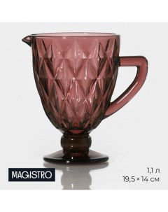 Кувшин для воды стеклянный Круиз 1 1 л 14 19 5 см цвет розовый Magistro