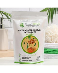 Морская соль для ванн SPA эффект натуральная согревающая 1000 г Clean home