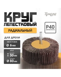 Круг лепестковый радиальный, 80 х 30 х 6 мм, Р40 Tundra