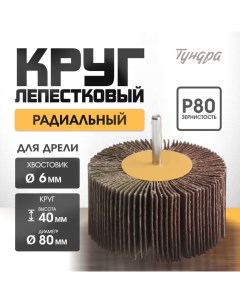 Круг лепестковый радиальный, 80 х 40 х 6 мм, Р80 Tundra