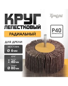 Круг лепестковый радиальный, 80 х 40 х 6 мм, Р40 Tundra