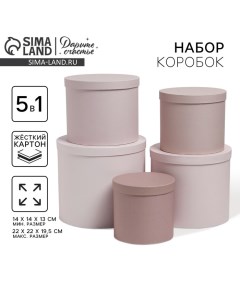 Набор коробок 5 в 1, упаковка подарочная, «Кофейный», 13 х 14?19.5 х 22 см Дарите счастье