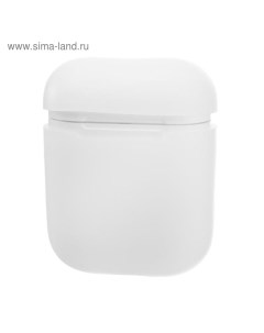 Чехол Luazon для футляра AirPods 1/2, мат. верха: силикон, 56х24х47 мм, люминесцентный белый Luazon home